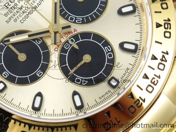 0219 Daytona 116508 QF 1:1 Best Edition YG Black Dial on YG Bracelet SH4130 V3 (Gain Weight) Tailored 1720